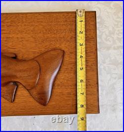 Vintage Wood Carved Fish Trout Wall Mounted Hand Signed Merriam 1977 RARE