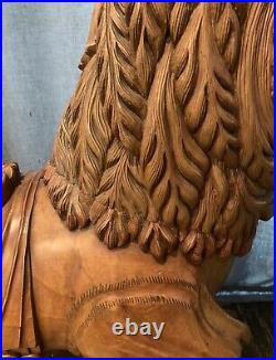 Vintage Wood Carved LION Statue Merry-Go-Round Carousel Style HUGE 59