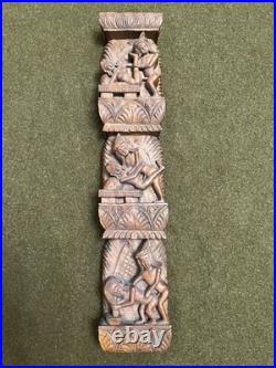 Vintage Wood Carved Sculpture Wall Decor Kama Sutra Story Erotic Art
