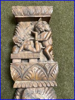 Vintage Wood Carved Sculpture Wall Decor Kama Sutra Story Erotic Art
