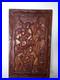 Vintage Wood Carved Wall Plaque Folk Art Rustic village scene 22x13 Large RARE