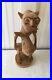 Vintage Wood Carved and Wood Burned Sculpture of the Devil, 18 Tall