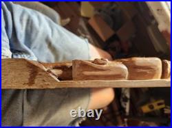 Vintage Wood Carving Native Scene