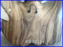 Vintage Wood Carving Triple Cherub Putti Angel Wall Sculpture Large Walnut