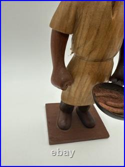 Vintage Wood Chef Statue Figure Made In Italy Hand Made by Romano RARE