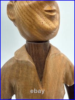 Vintage Wood Chef Statue Figure Made In Italy Hand Made by Romano RARE
