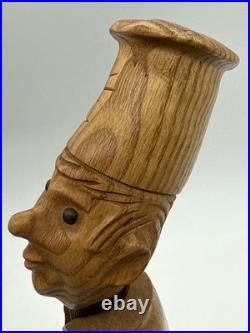 Vintage Wood Chef Statue Figure Made In Italy Hand Made by Romano RARE