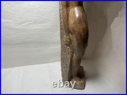 Vintage Wood Female Figure Statue Sculpture 25in Tall Standing Art Deco Decor