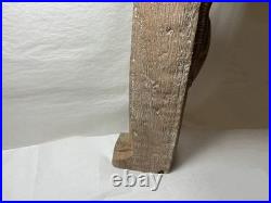 Vintage Wood Female Figure Statue Sculpture 25in Tall Standing Art Deco Decor