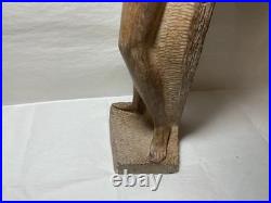 Vintage Wood Female Figure Statue Sculpture 25in Tall Standing Art Deco Decor