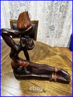 Vintage Wood Haitian Slave Art Le Marron Inconnu (the Unknown Maroon)