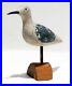 Vintage Wood Handcarved & Handpainted Seagull Ocean Bird Standing On Tree Trunk