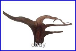 Vintage Wood Hanging Sculpture Of Old Mans Face Signed Moore