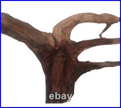 Vintage Wood Hanging Sculpture Of Old Mans Face Signed Moore