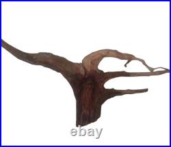 Vintage Wood Hanging Sculpture Of Old Mans Face Signed Moore