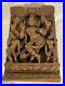 Vintage Wood Hindu Sculpture Panel Hand Carved Deity Religious Moteif