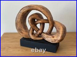 Vintage Wood Love Knot Sculpture 13H