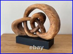 Vintage Wood Love Knot Sculpture 13H