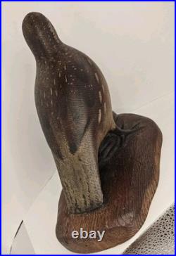 Vintage Wood Quail Carving Sculpture Signed RD Lewis 10-30-1980 Hunting Decor