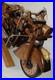 Vintage Wood Sculpture 16 inch 1930's Indian Motorcycle, Hand Made Not a Kit