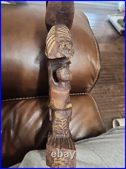 Vintage Wood Sculpture African Man Hand Carved Imported From Ghana 12