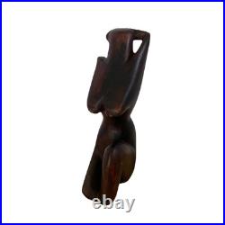 Vintage Wood Sculpture Carving Of A Woman Nude Posing Beautiful Art Decor 8