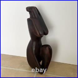 Vintage Wood Sculpture Carving Of A Woman Nude Posing Beautiful Art Decor 8