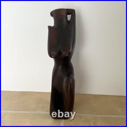 Vintage Wood Sculpture Carving Of A Woman Nude Posing Beautiful Art Decor 8