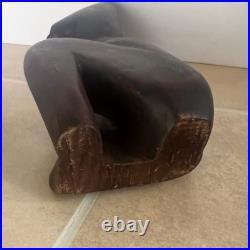 Vintage Wood Sculpture Carving Of A Woman Nude Posing Beautiful Art Decor 8