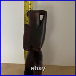 Vintage Wood Sculpture Carving Of A Woman Nude Posing Beautiful Art Decor 8