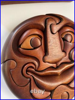 Vintage Wood Sculpture Incredible Abstract Face Puzzle Modernist GIVITOVSKY