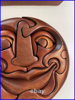 Vintage Wood Sculpture Incredible Abstract Face Puzzle Modernist GIVITOVSKY