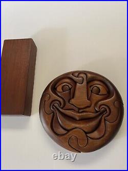 Vintage Wood Sculpture Incredible Abstract Face Puzzle Modernist GIVITOVSKY