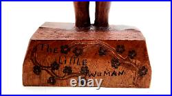 Vintage Wood Sculpture The Little Woman Pacific Northwest Seattle 1981 E. A. D