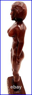 Vintage Wood Sculpture The Little Woman Pacific Northwest Seattle 1981 E. A. D