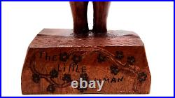 Vintage Wood Sculpture The Little Woman Pacific Northwest Seattle 1981 E. A. D