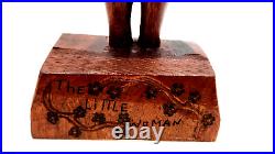 Vintage Wood Sculpture The Little Woman Pacific Northwest Seattle 1981 E. A. D