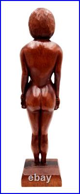 Vintage Wood Sculpture The Little Woman Pacific Northwest Seattle 1981 E. A. D