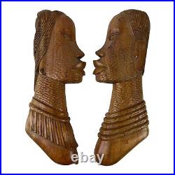 Vintage Wood Sculpture of Early Tribal Native Filipinos. Philippines