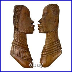 Vintage Wood Sculpture of Early Tribal Native Filipinos. Philippines