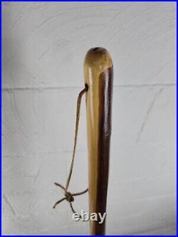 Vintage Wood Spirit Wizard Walking Stick Carving Hiking Staff Refinished