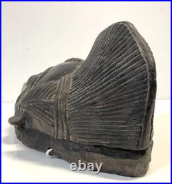 Vintage Wood Tribal Mask Wall Sculpture