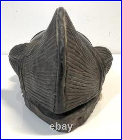 Vintage Wood Tribal Mask Wall Sculpture