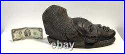 Vintage Wood Tribal Mask Wall Sculpture