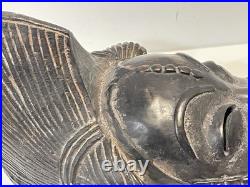 Vintage Wood Tribal Mask Wall Sculpture