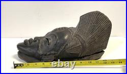 Vintage Wood Tribal Mask Wall Sculpture