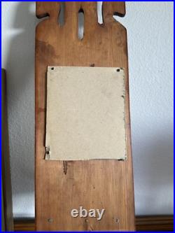 Vintage Wood Wall Sculpture Panel 39 Mushroom & Monstera 1970s Groovy