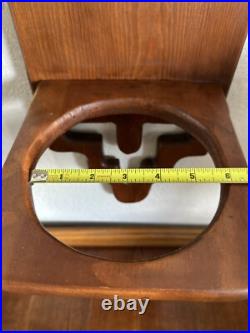 Vintage Wood Wall Sculpture Panel 39 Mushroom & Monstera 1970s Groovy