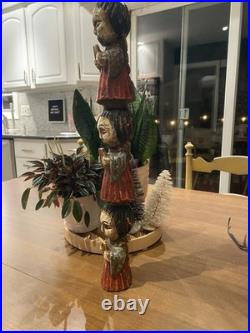 Vintage Wooden Carving 1960s Austin Productions Three Singers 19