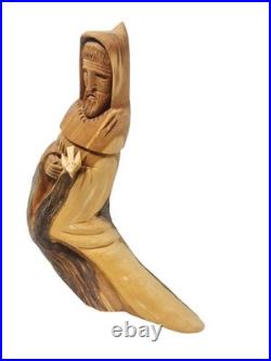 Vintage Wooden Hand Carved Leonard Salazar St. Francis Sculpture 13T 12L 6W